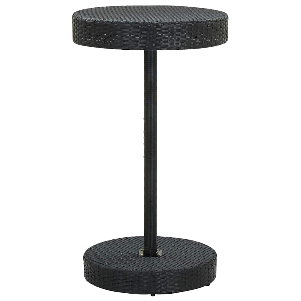 3-tlg. Gartenbar-Set mit Kissen Poly Rattan Schwarz