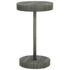 3-tlg. Gartenbar-Set mit Kissen Poly Rattan Grau