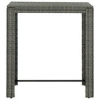 7-tlg. Gartenbar-Set mit Kissen Poly Rattan Grau