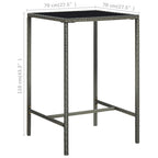 5-tlg. Gartenbar-Set Poly Rattan Grau
