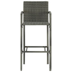 7-tlg. Gartenbar-Set Poly Rattan Grau