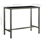 7-tlg. Gartenbar-Set Poly Rattan Grau