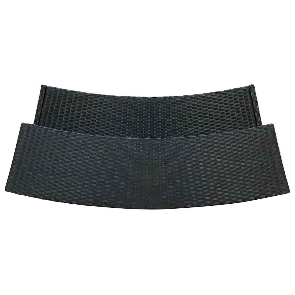 4-tlg. Gartenbar-Set mit Kissen Schwarz