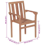 Gartenstühle 2 Stk. mit Beige Kissen Teak Massivholz