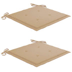 Gartenstühle 2 Stk. mit Beige Kissen Teak Massivholz