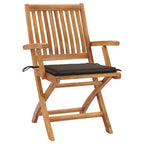 Gartenstühle 2 Stk. mit Taupe Kissen Teak Massivholz