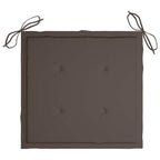 Gartenstühle 2 Stk. mit Taupe Kissen Teak Massivholz