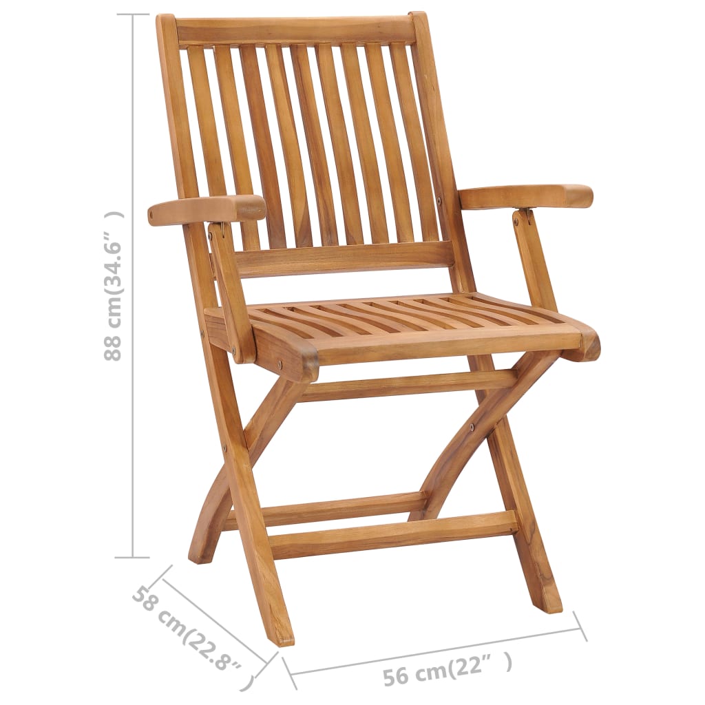 Gartenstühle 2 Stk. mit Beige Kissen Massivholz Teak