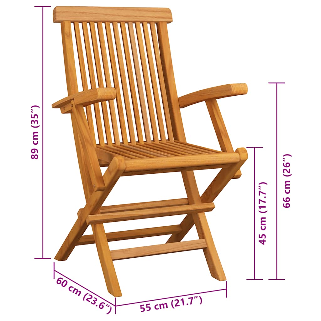 Gartenstühle mit Taupe Kissen 3 Stk. Massivholz Teak