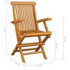 Gartenstühle Rote Karomuster-Kissen 6 Stk. Massivholz Teak