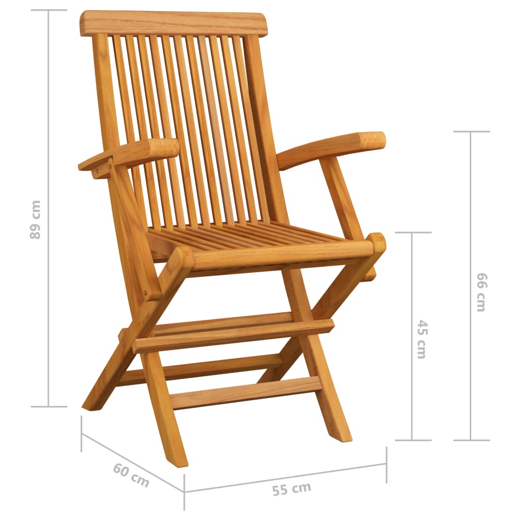 Gartenstühle Rote Karomuster-Kissen 6 Stk. Massivholz Teak