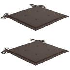 Gartenstühle 2 Stk. mit Taupe Kissen Massivholz Teak