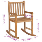 Schaukelstuhl mit Taupe Kissen Massivholz Teak