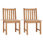 Gartenstühle 2 Stk. mit Kissen Massivholz Teak