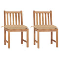 Gartenstühle 2 Stk. mit Kissen Massivholz Teak