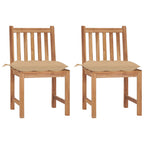 Gartenstühle 2 Stk. mit Kissen Massivholz Teak