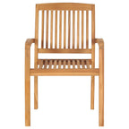 Gartenstühle 2 Stk. mit Roten Kissen Massivholz Teak
