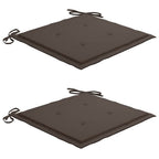 Gartenstühle 2 Stk. mit Taupe Kissen Massivholz Teak