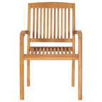 Gartenstühle 2 Stk. mit Taupe Kissen Massivholz Teak