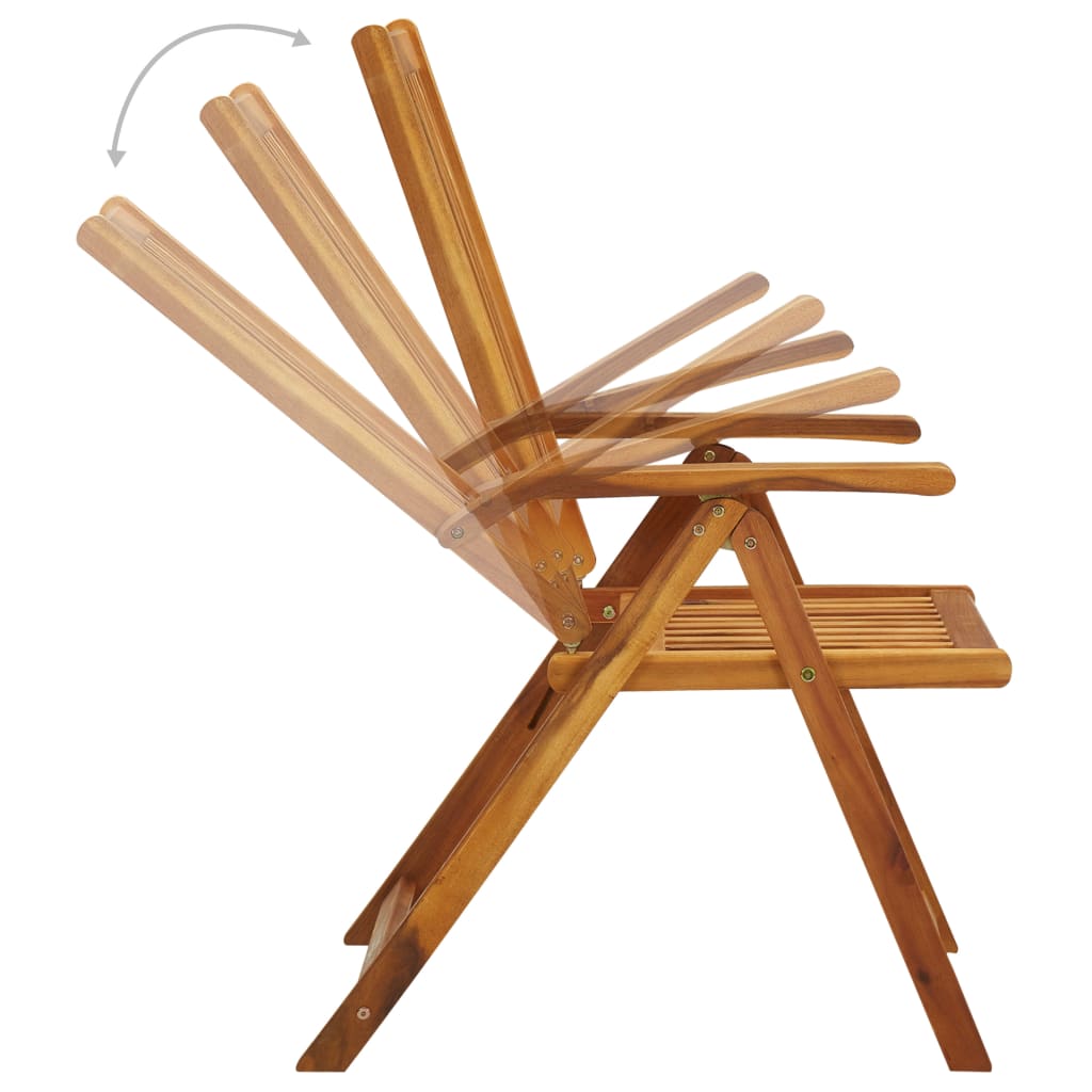 Klappbare Gartenstühle 3 Stk. mit Auflagen Massivholz Akazie