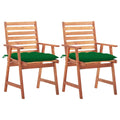Garten-Essstühle 2 Stk. mit Kissen Massivholz Akazie