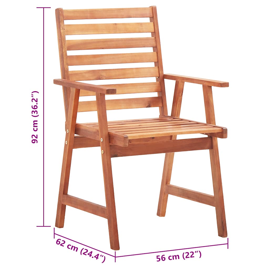 Garten-Essstühle 3 Stk. mit Kissen Massivholz Akazie