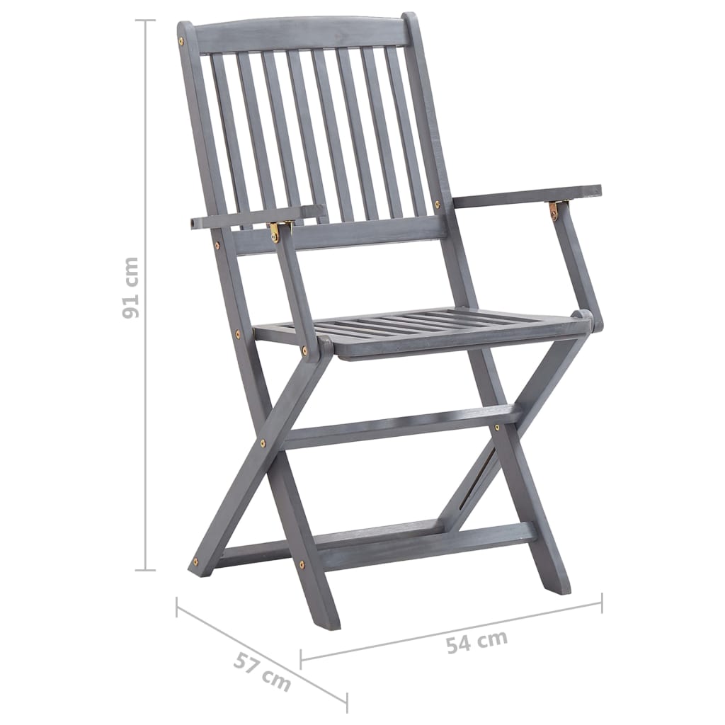 Klappbare Gartenstühle 2 Stk. mit Kissen Massivholz Akazie
