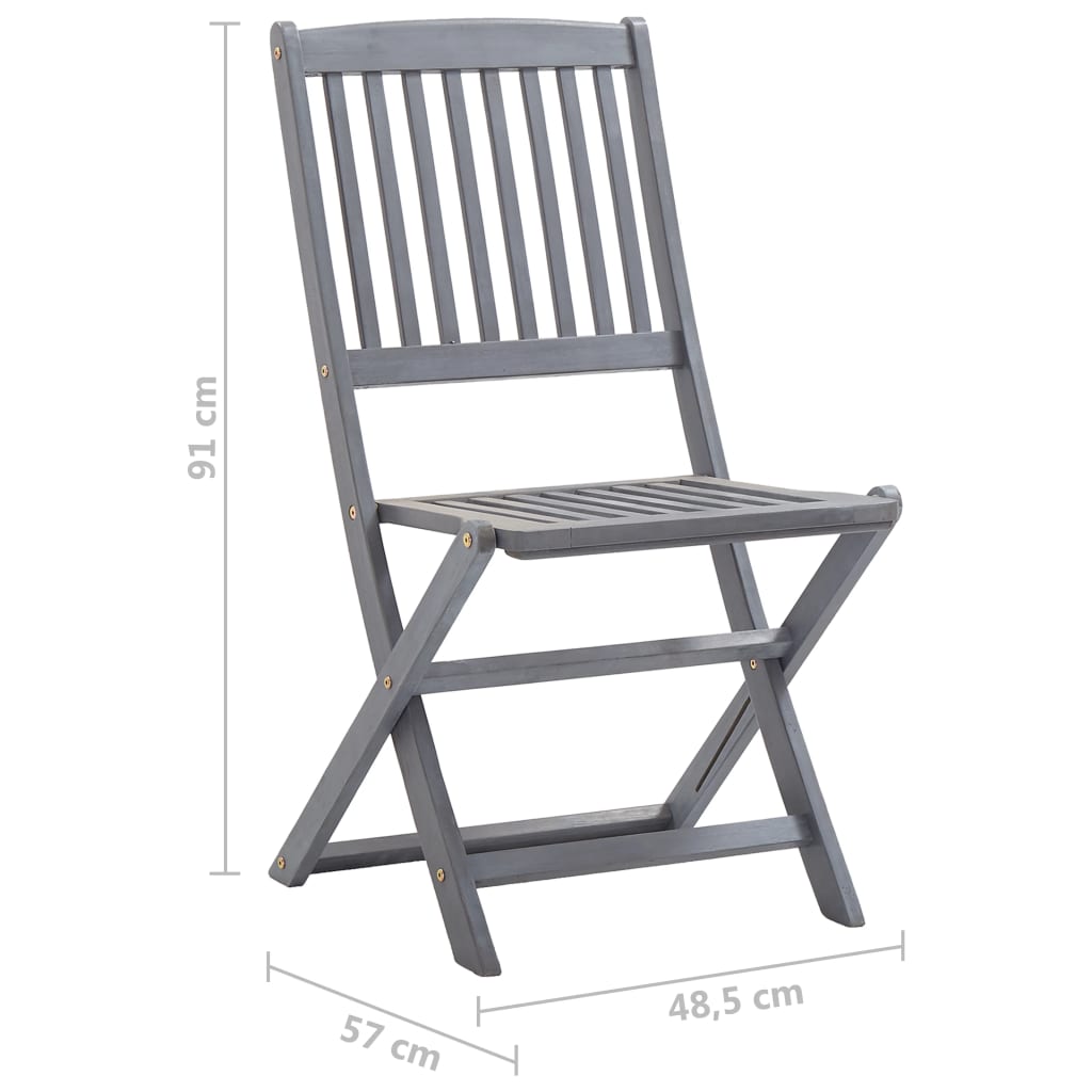 Klappbare Gartenstühle 2 Stk. mit Kissen Massivholz Akazie
