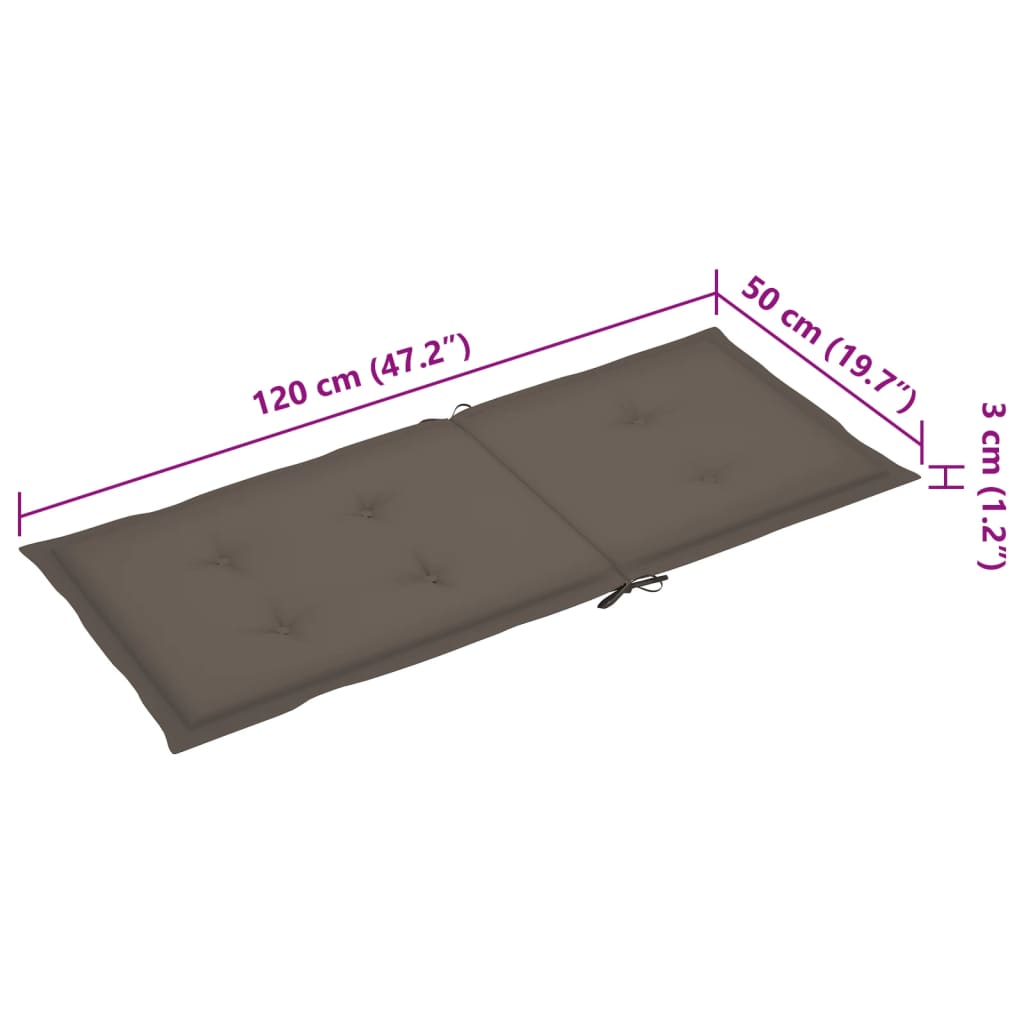 Verstellbare Gartenstühle 3 Stk. mit Auflagen Massivholz Akazie