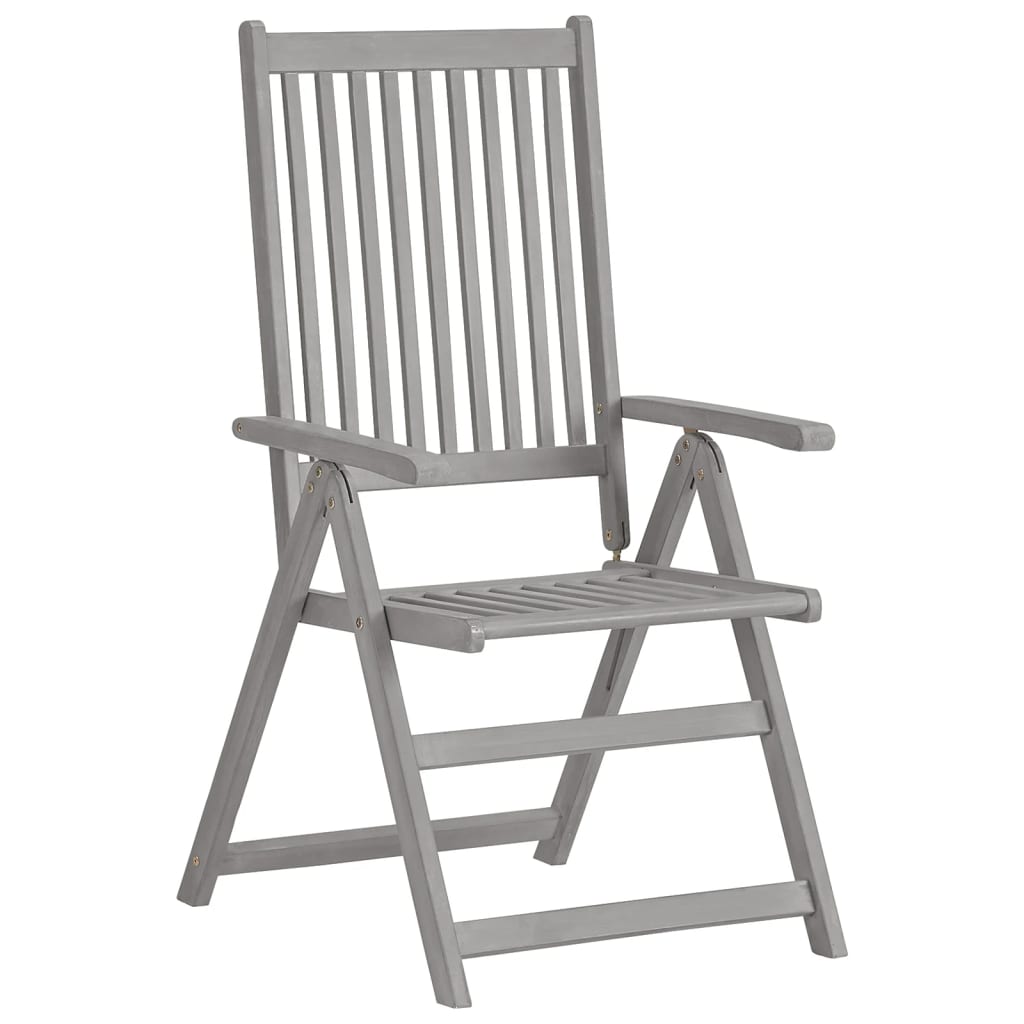 Verstellbare Gartenstühle 3 Stk. mit Auflagen Massivholz Akazie