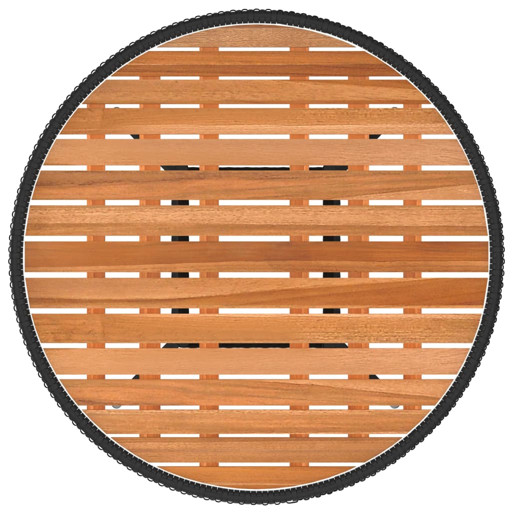 7-tlg. Garten-Sofagarnitur mit Auflagen Poly Rattan Schwarz