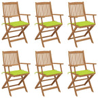 Klappbare Gartenstühle 6 Stk. mit Kissen Massivholz Akazie