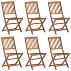 Klappbare Gartenstühle 6 Stk. mit Kissen Massivholz Akazie