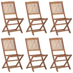 Klappbare Gartenstühle 6 Stk. mit Kissen Massivholz Akazie