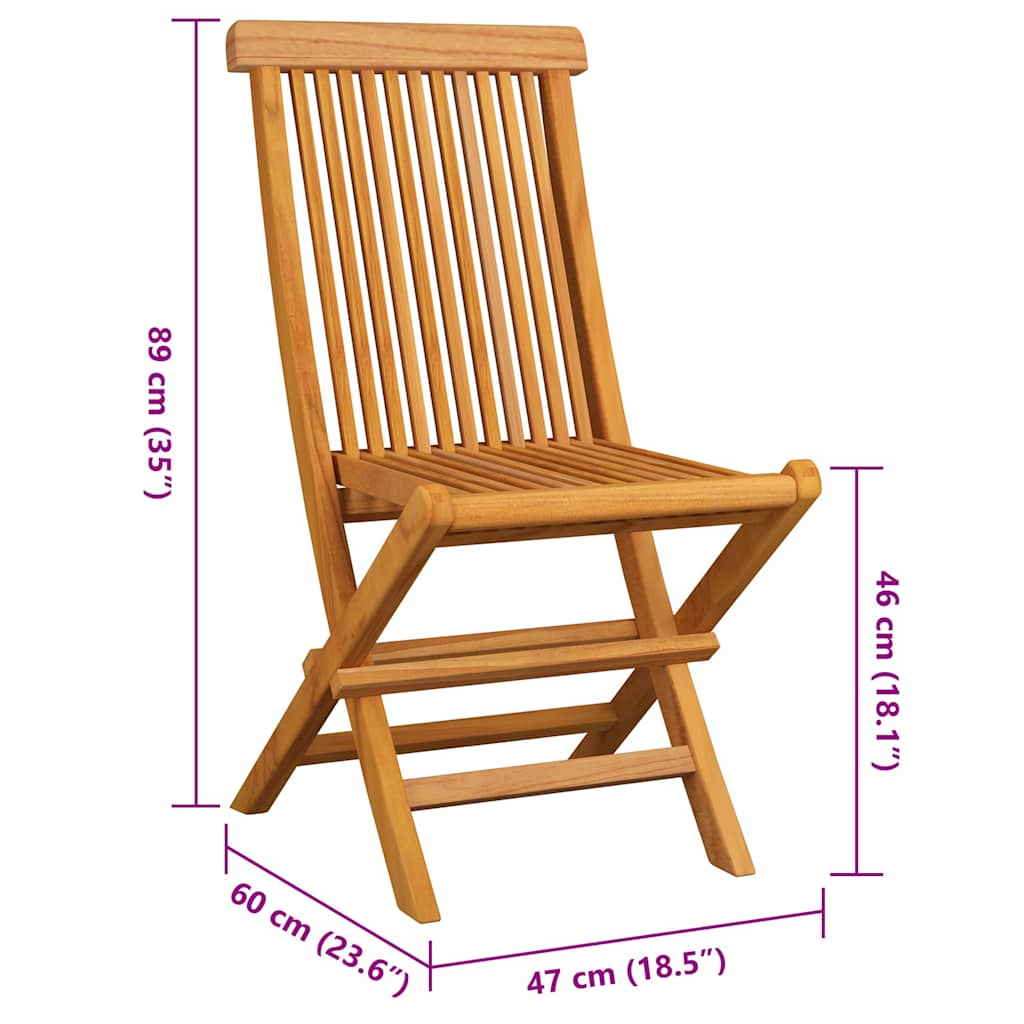 Gartenstühle mit Cremeweißen Kissen 6 Stk. Massivholz Teak