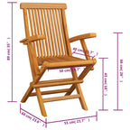 Gartenstühle mit Grünen Kissen 4 Stk. Massivholz Teak