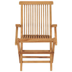 Gartenstühle mit Beige Kissen 4 Stk. Massivholz Teak