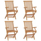 Gartenstühle mit Weinroten Kissen 4 Stk. Massivholz Teak