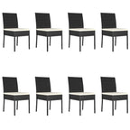 9-tlg. Garten-Essgruppe Poly Rattan Schwarz