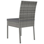 3-tlg. Garten-Essgruppe Poly Rattan Grau