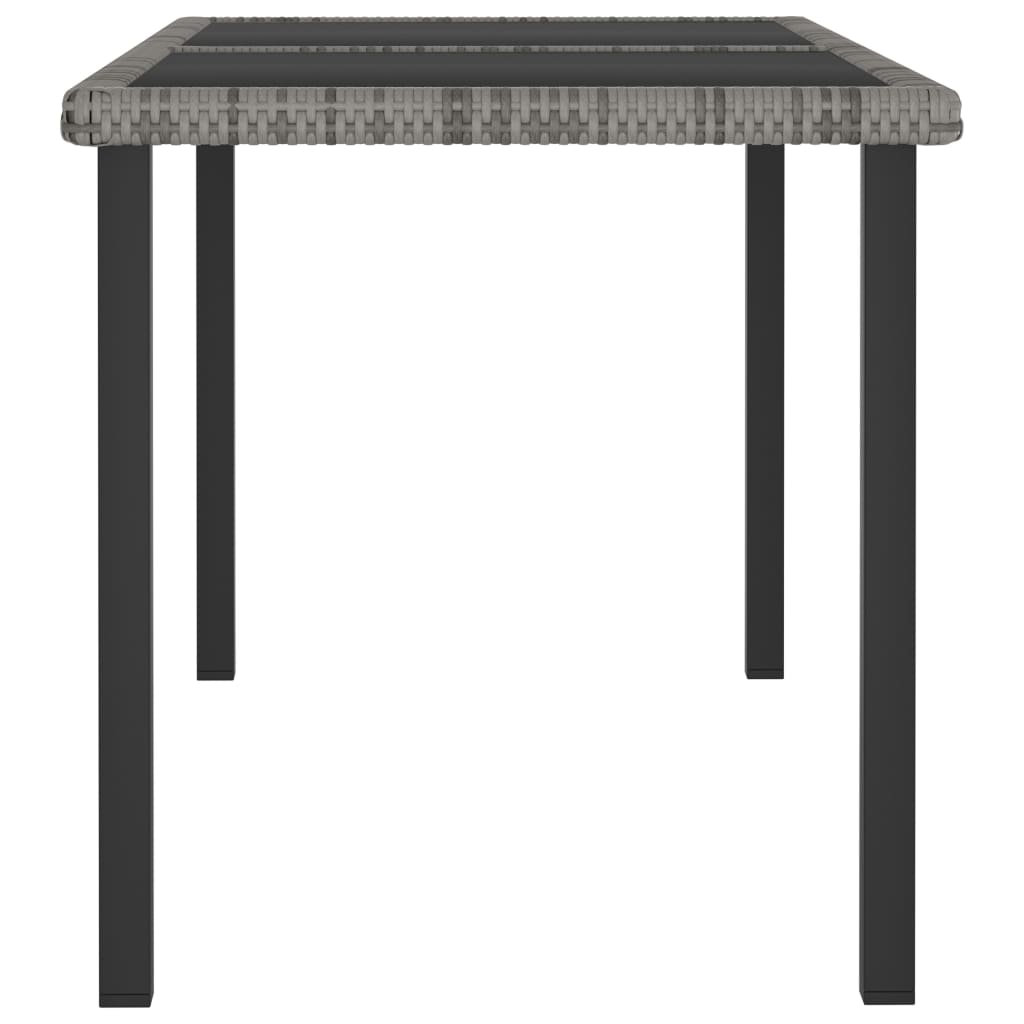 5-tlg. Garten-Essgruppe Poly Rattan Grau
