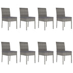 9-tlg. Garten-Essgruppe Poly Rattan Grau