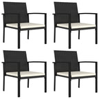 5-tlg. Garten-Essgruppe Poly Rattan Schwarz