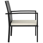 5-tlg. Garten-Essgruppe Poly Rattan Schwarz