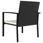 5-tlg. Garten-Essgruppe Poly Rattan Schwarz