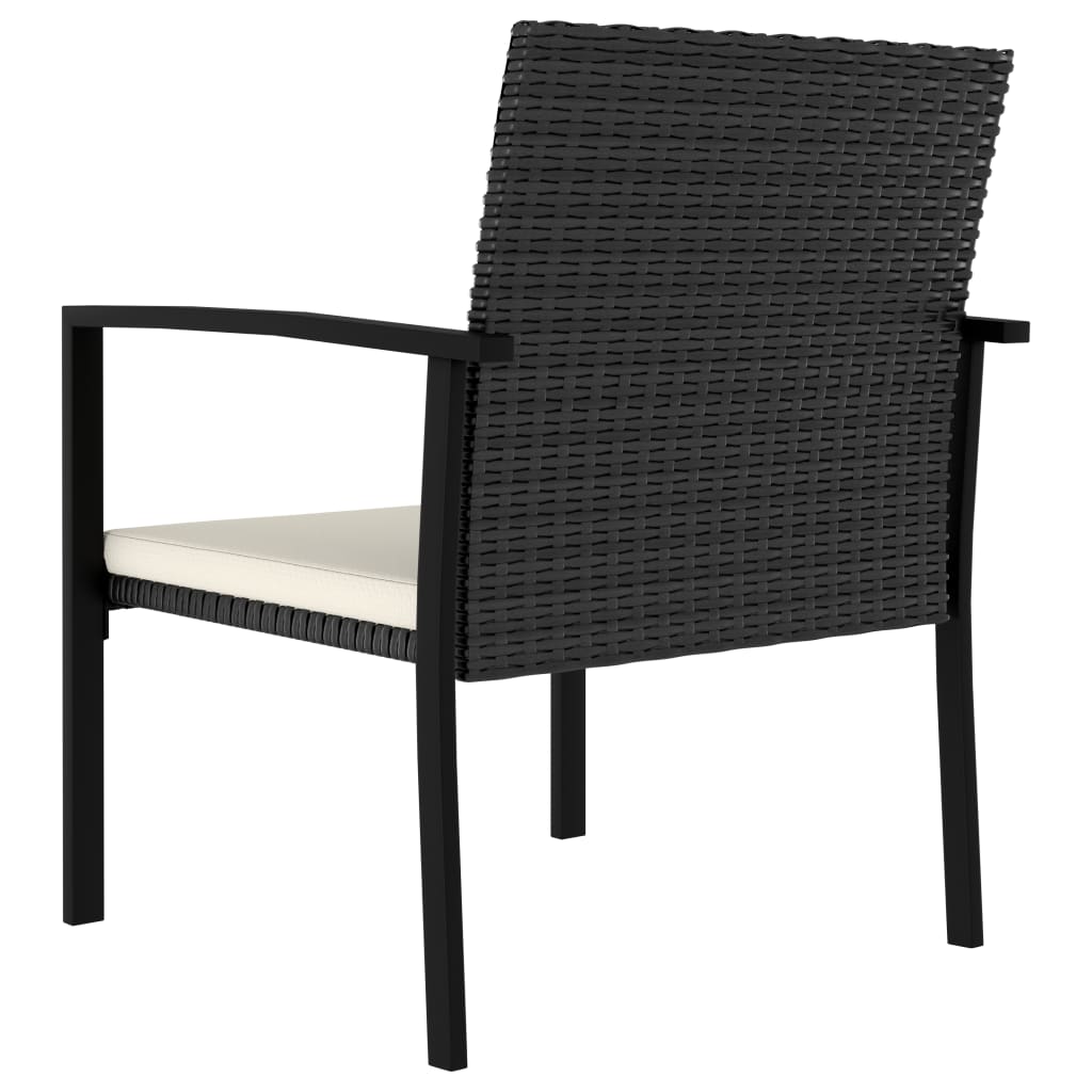 5-tlg. Garten-Essgruppe Poly Rattan Schwarz