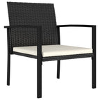 5-tlg. Garten-Essgruppe Poly Rattan Schwarz