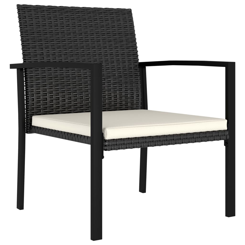 5-tlg. Garten-Essgruppe Poly Rattan Schwarz