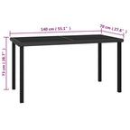 7-tlg. Garten-Essgruppe Poly Rattan Schwarz
