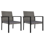 3-tlg. Garten-Essgruppe Poly Rattan Grau